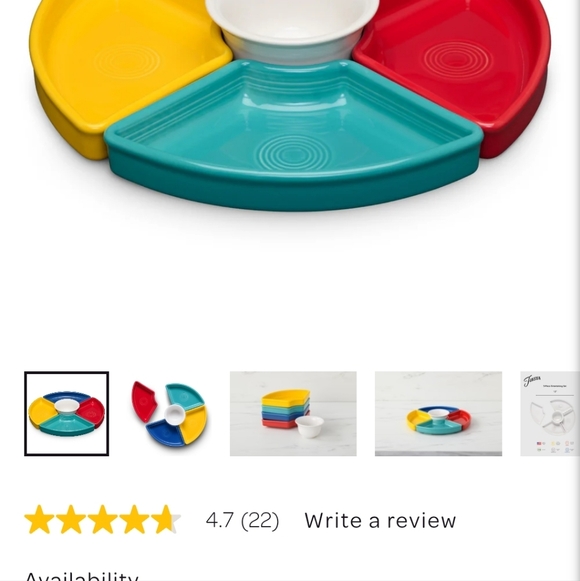 Colorful Fiesta Wear Sectioned Serving Platter with Bowl. - Picture 5 of 12